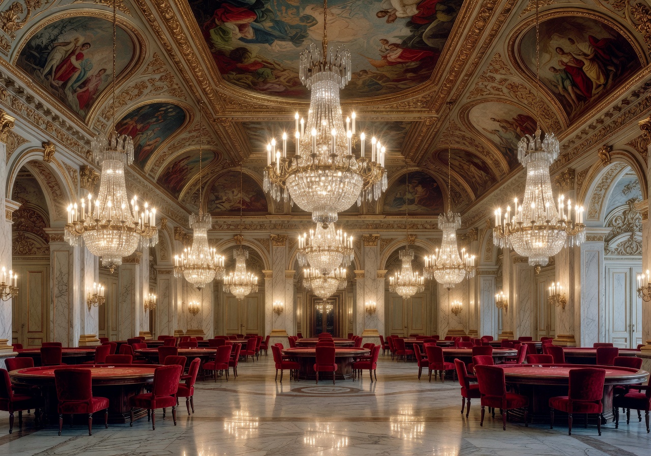 Baden-Baden Casino historic grand hall with chandeliers
