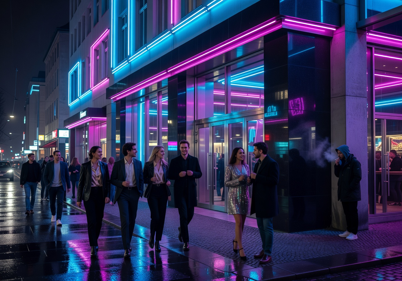 Modern Berlin casino nightlife neon atmosphere
