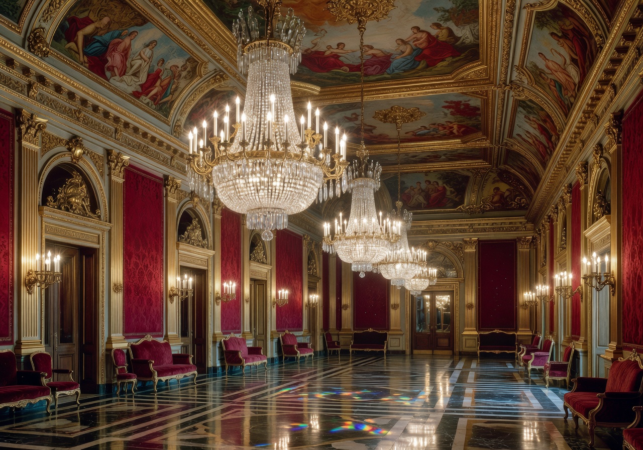 The Baden-Baden Casino historic interior grand chandelier hall